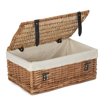 18 Inch Split Willow Hamper with White Lining