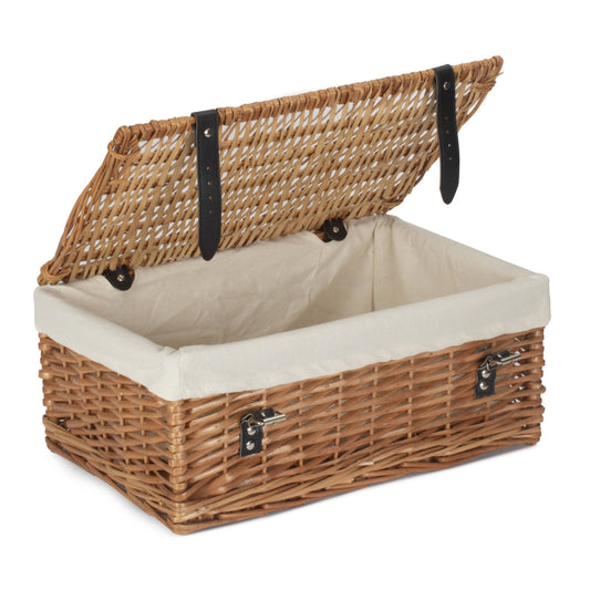 18 Inch Split Willow Hamper with White Lining