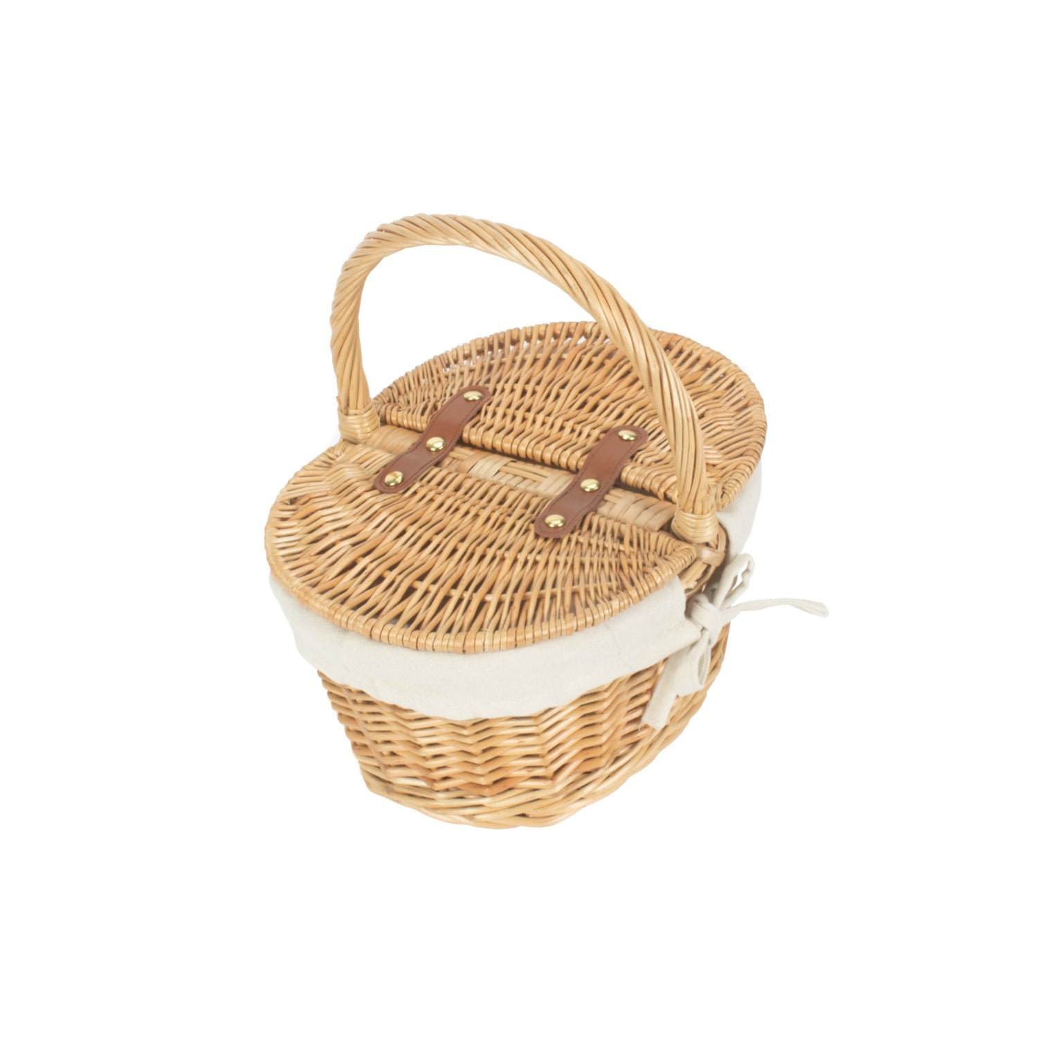 Child's Oval Willow Lidded Hamper with White Lining