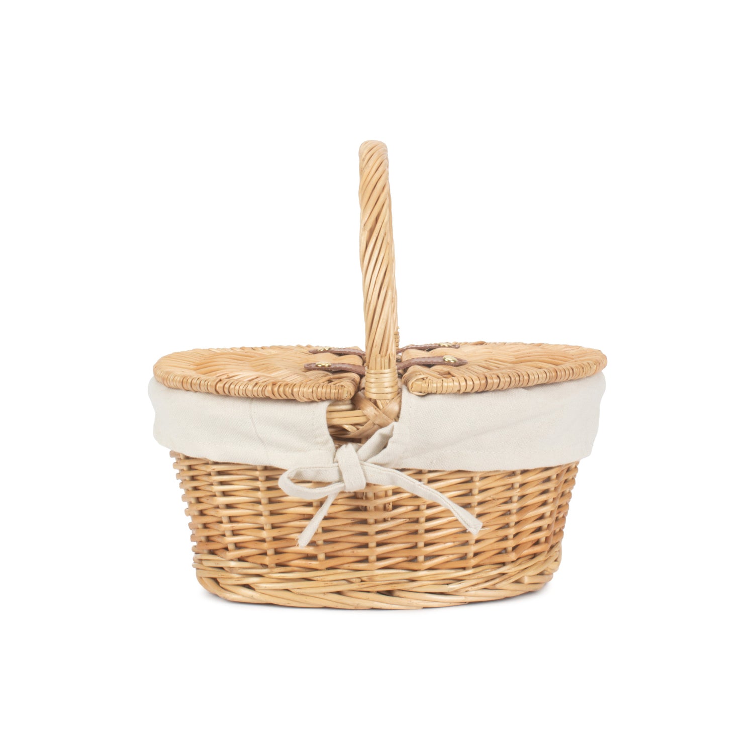 Child's Oval Willow Lidded Hamper with White Lining