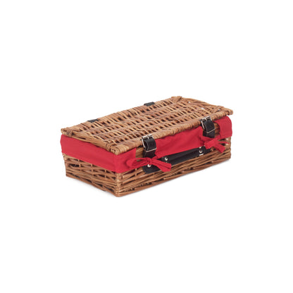 14 Inch Split Willow Hamper with Red Lining