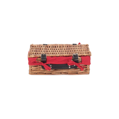 14 Inch Split Willow Hamper with Red Lining