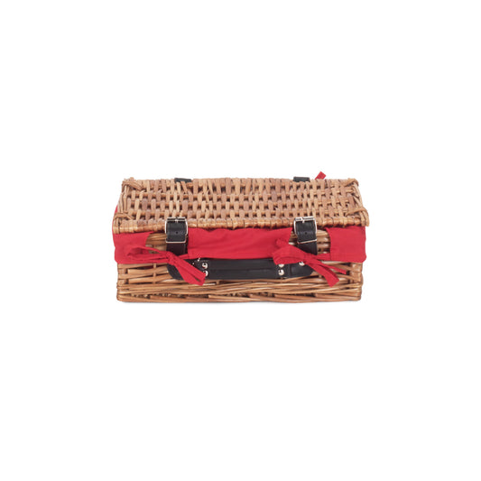 14 Inch Split Willow Hamper with Red Lining