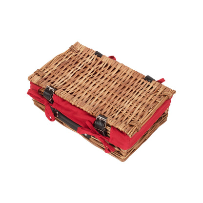14 Inch Split Willow Hamper with Red Lining