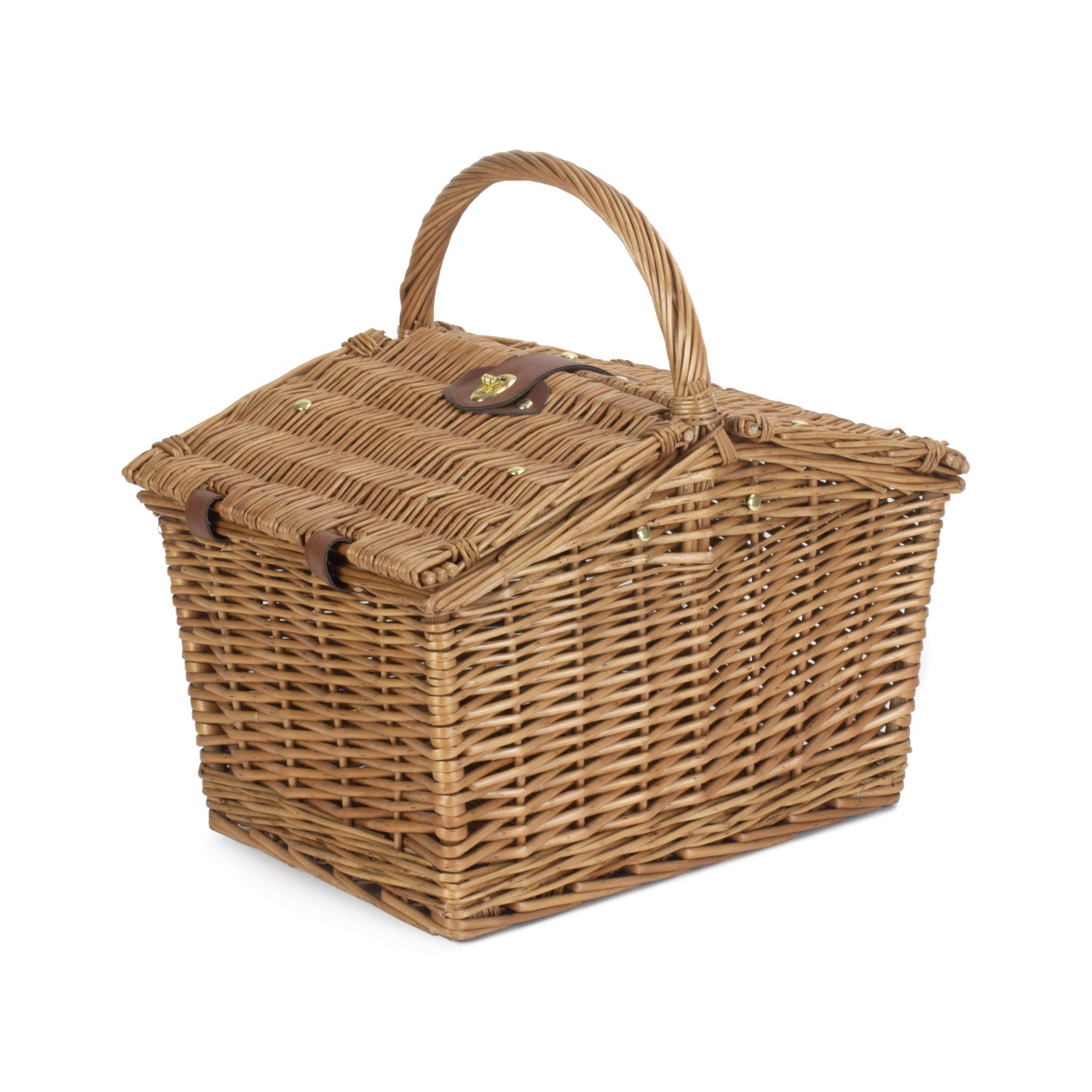 Slope Sided Light Steamed Willow Picnic Hamper Basket