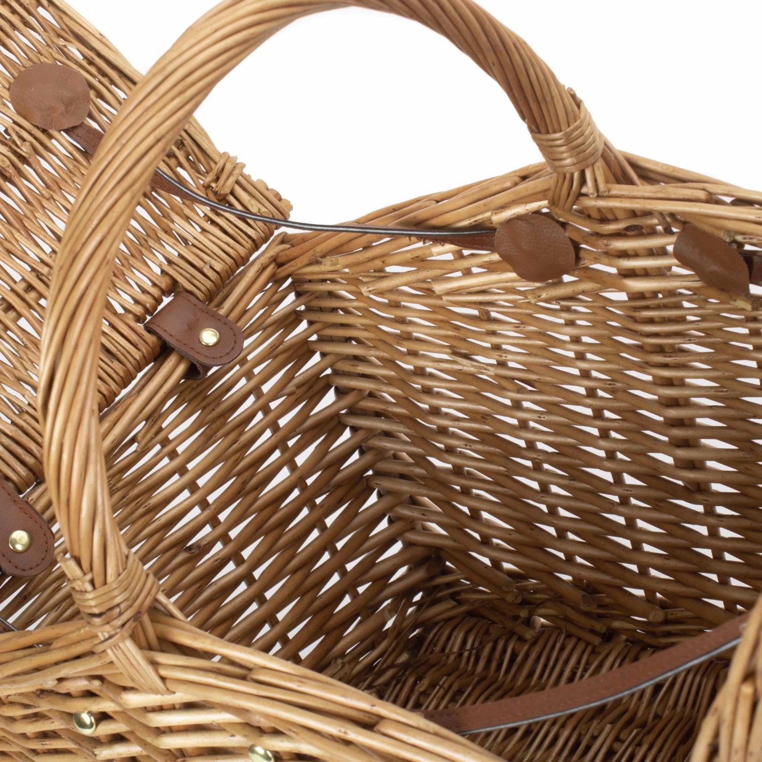 Slope-Sided Light Steamed Willow Picnic Hamper Basket