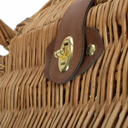 Slope-Sided Light Steamed Willow Picnic Hamper Basket
