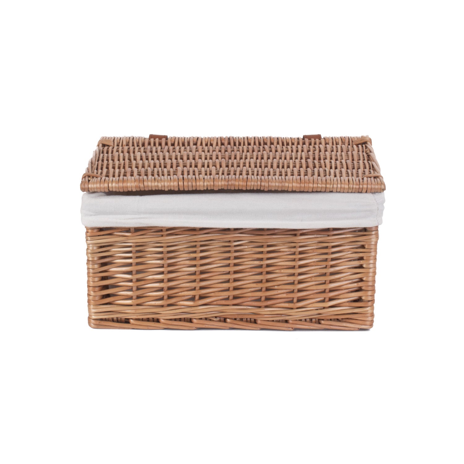 Medium Double Steamed Willow Storage Hamper with White Lining