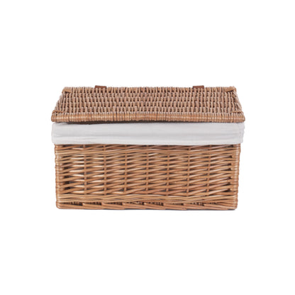 Medium Double Steamed Willow Storage Hamper with White Lining