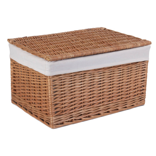 Extra Large Double Steamed Willow Storage Hamper with White Lining