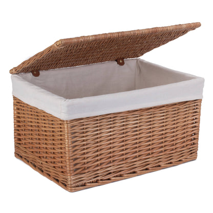 Extra Large Double Steamed Willow Storage Hamper with White Lining