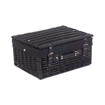 16 Inch Black Willow Hamper with Black Lining