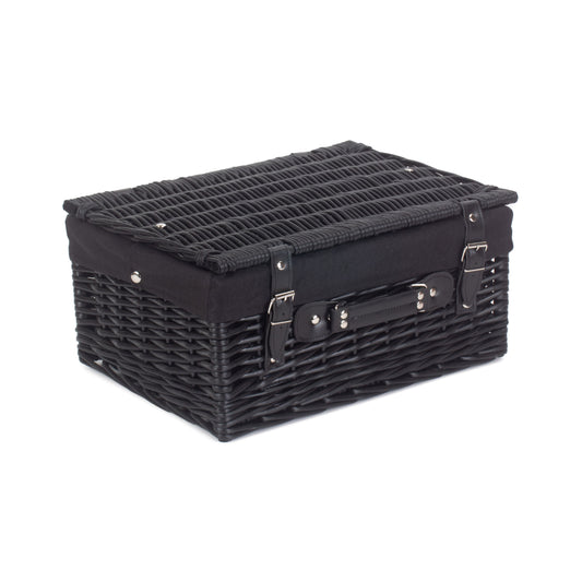 16 Inch Black Willow Hamper with Black Lining