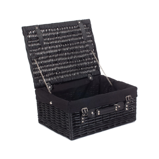 16 Inch Black Willow Hamper with Black Lining