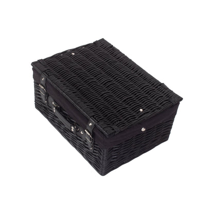 16 Inch Black Willow Hamper with Black Lining