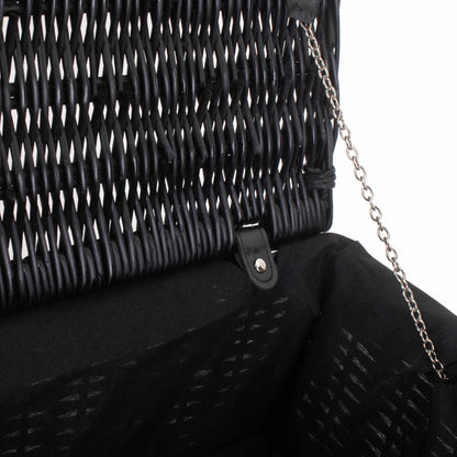 16 Inch Black Willow Hamper with Black Lining