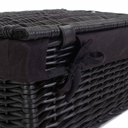 16 Inch Black Willow Hamper with Black Lining