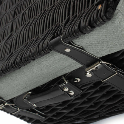 16 Inch Black Willow Hamper with Grey Sage Lining