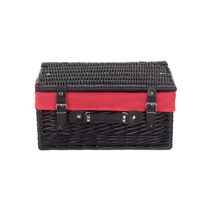 16 Inch Black Willow Hamper with Red Lining