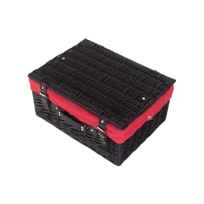 16 Inch Black Willow Hamper with Red Lining