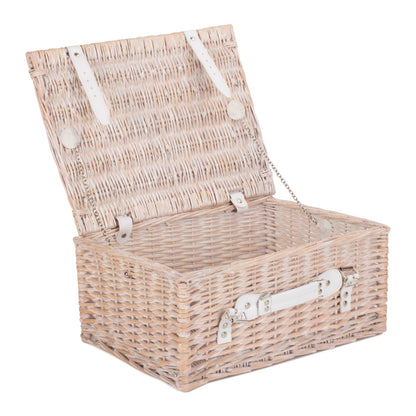 16 Inch White Wash Willow Hamper