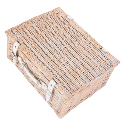 16 Inch White Wash Willow Hamper