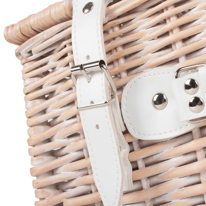 16 Inch White Wash Willow Hamper