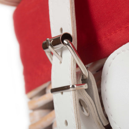 16 Inch White Wash Willow Hamper with Red Lining