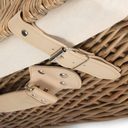 22 Inch Antique Wash Willow Hamper with White Lining