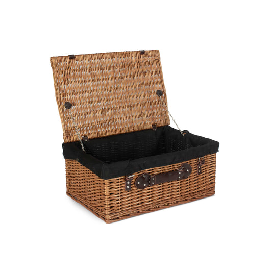 22 Inch Double Steamed Willow Hamper with Black Lining