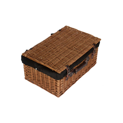 22 Inch Double Steamed Willow Hamper with Black Lining