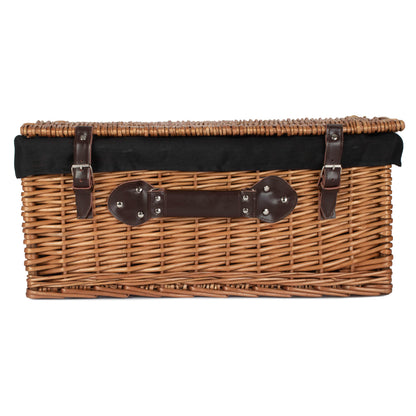 22 Inch Double Steamed Willow Hamper with Black Lining