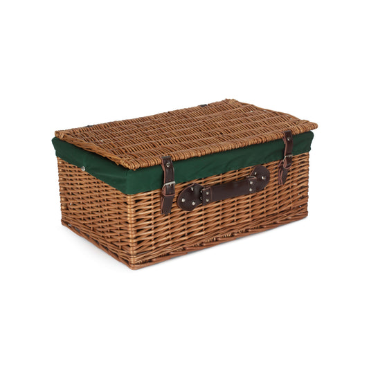 22 Inch Double Steamed Willow Hamper with Green Lining