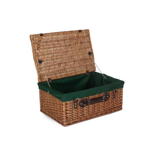 22 Inch Double Steamed Willow Hamper with Green Lining
