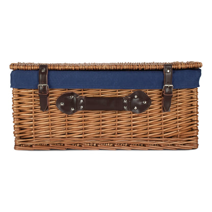 22 Inch Double Steamed Willow Hamper with Navy Blue Lining