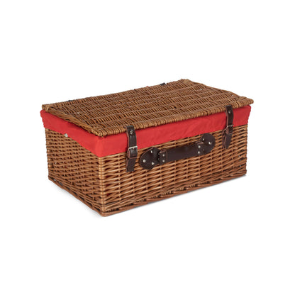 22 Inch Double Steamed Willow Hamper with Red Lining