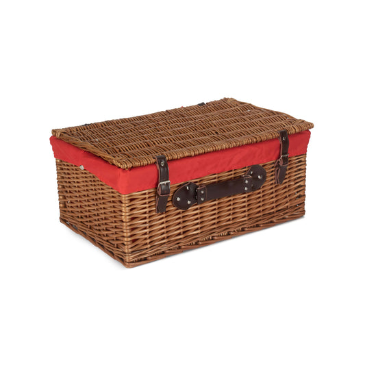 22 Inch Double Steamed Willow Hamper with Red Lining