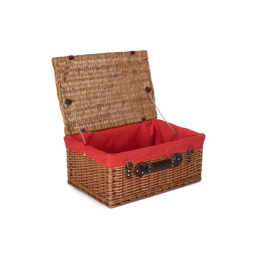 22 Inch Double Steamed Willow Hamper with Red Lining