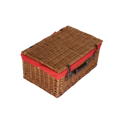 22 Inch Double Steamed Willow Hamper with Red Lining