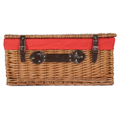 22 Inch Double Steamed Willow Hamper with Red Lining