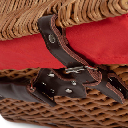 22 Inch Double Steamed Willow Hamper with Red Lining