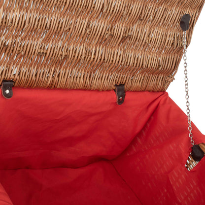 22 Inch Double Steamed Willow Hamper with Red Lining