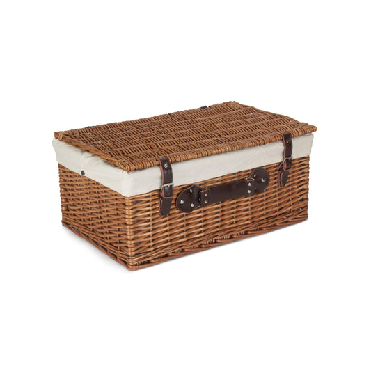 22 Inch Double Steamed Willow Hamper with White Lining