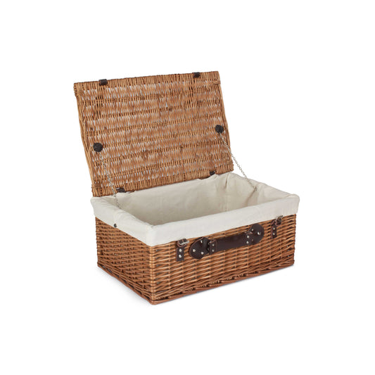 22 Inch Double Steamed Willow Hamper with White Lining