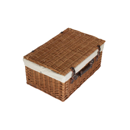 22 Inch Double Steamed Willow Hamper with White Lining