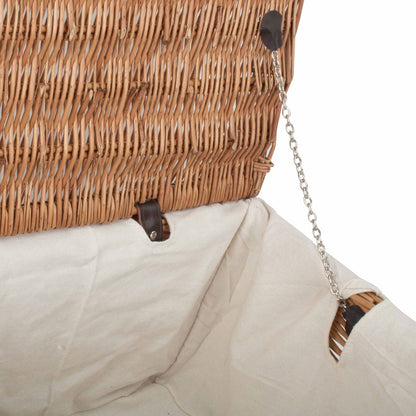 22 Inch Double Steamed Willow Hamper with White Lining