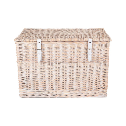 24 Inch White Wash Willow Chest Hamper