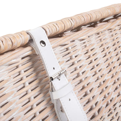 24 Inch White Wash Willow Chest Hamper