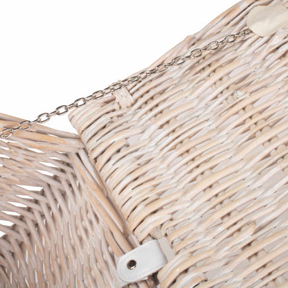 24 Inch White Wash Willow Chest Hamper