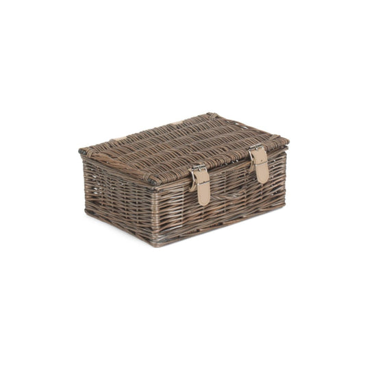 10 Inch Antique Wash Willow Handled Hamper